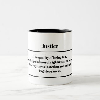Caneca De Café Em Dois Tons "Justiça" Definição Mug