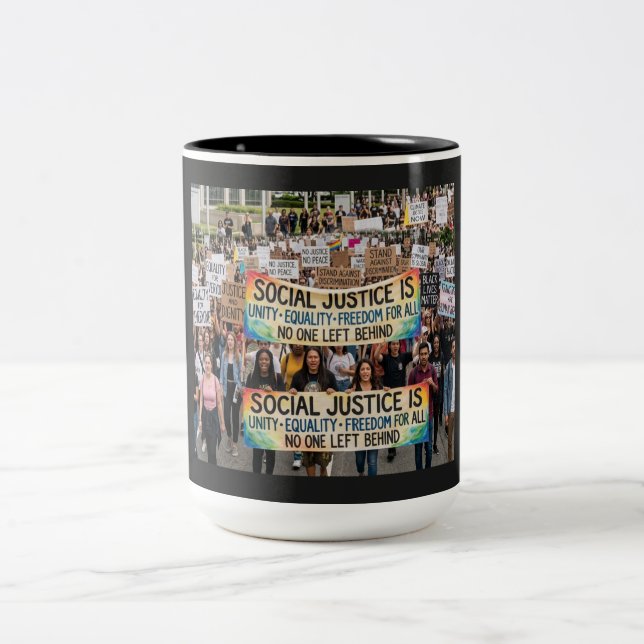 Caneca De Café Em Dois Tons Justiça Social (Centro)
