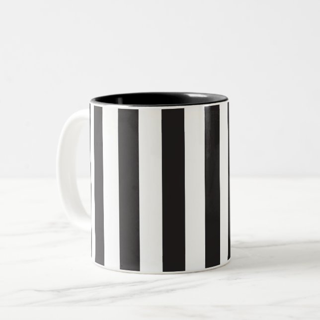 Caneca De Café Em Dois Tons Juventus Torino stripes clube de futebol italiano  (Frente Esquerda)