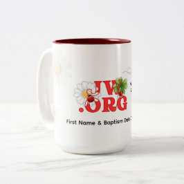 Caneca De Café Em Dois Tons JW Baptism Gift Keepsasae - Taça de Café para Ela