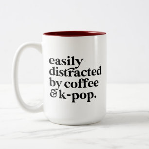 Caneca De Café Em Dois Tons K-pop Minimalista