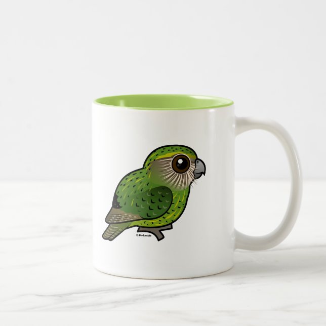 Caneca De Café Em Dois Tons Kakapo de Birdorable (Direita)