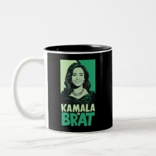 Caneca De Café Em Dois Tons Kamala é Brat Funny Sarcastic