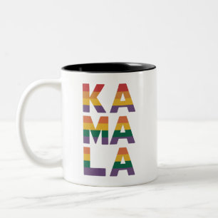 Caneca De Café Em Dois Tons Kamala Harris 2024 Bandeira Arco-Íris Orgulho Gay 
