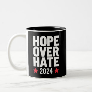 Caneca De Café Em Dois Tons Kamala Harris 2024 Esperança Sobre Ódio Presidenci