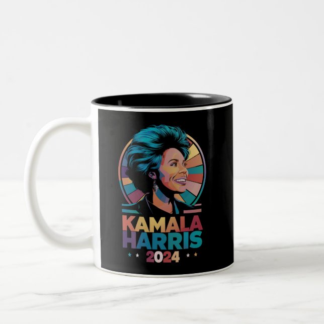 Caneca De Café Em Dois Tons Kamala Harris 2024 Votação Presidente Kamala Eleiç (Esquerda)