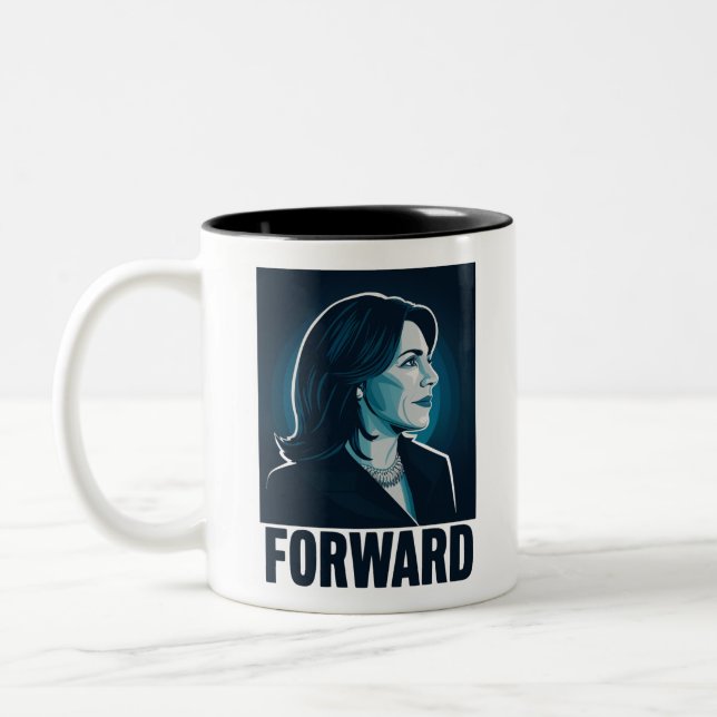 Caneca De Café Em Dois Tons Kamala Harris Avançar Eleição Presidencial 2024 (Esquerda)