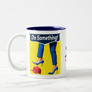 Caneca De Café Em Dois Tons Kamala Harris não volta, faça algo cerâmico