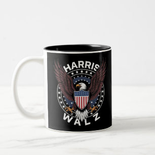 Caneca De Café Em Dois Tons Kamala Harris Tim Walz Valsa Eleição 2024