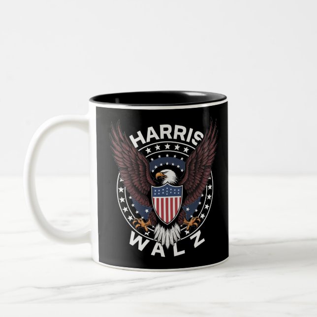 Caneca De Café Em Dois Tons Kamala Harris Tim Walz Walz 2024 Eleição (Esquerda)