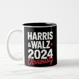 Caneca De Café Em Dois Tons Kamala Walz Obviamente 2024 Harris Waltz 2024