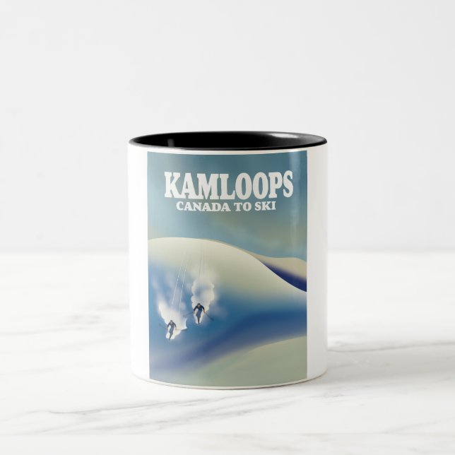 Caneca De Café Em Dois Tons Kamloops Canadá para esqui (Centro)
