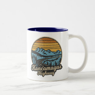 Caneca De Café Em Dois Tons Kancamagus Highway New Hampshire Retro