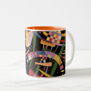 Caneca De Café Em Dois Tons Kandinsky - Composição X, pintura colorida,