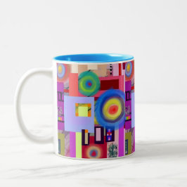 Caneca De Café Em Dois Tons Kandinsky inspirou no. 1 do desenho de Digitas