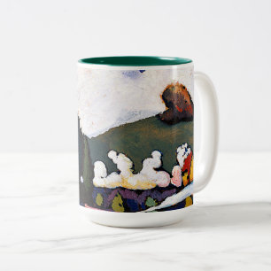 Caneca De Café Em Dois Tons Kandinsky - Paisagem perto de Murnau com Locomotiv