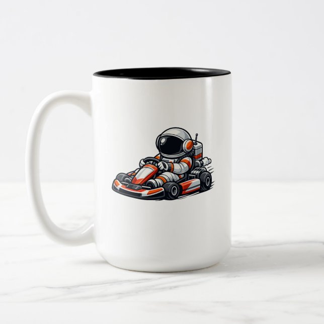 Caneca De Café Em Dois Tons Kart de Astronauta (Esquerda)