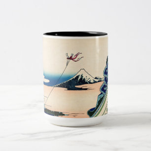 Caneca De Café Em Dois Tons Katsushika Hokusai - Templo Asakusa Honganji, Edo