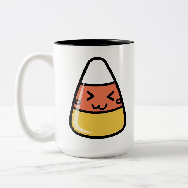 Caneca De Café Em Dois Tons Kawaii Candy Corn (Esquerda)