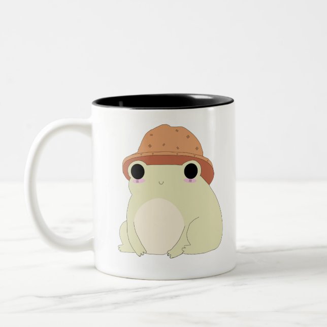 Caneca De Café Em Dois Tons Kawaii Chilling Sapo Gift (Esquerda)