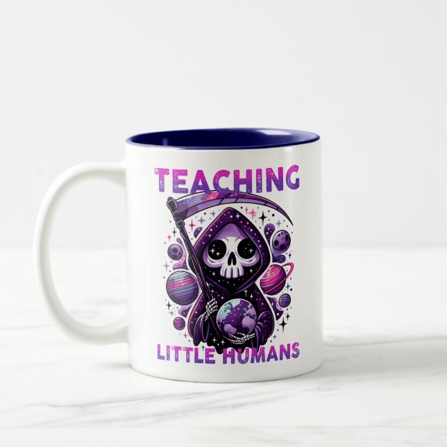 Caneca De Café Em Dois Tons Kawaii Grim Reaper Professor Coffee Mug (Esquerda)