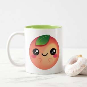 Caneca De Café Em Dois Tons Kawaii Peach