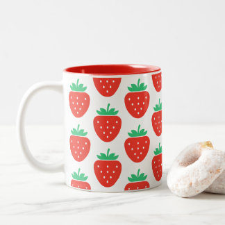 Caneca De Café Em Dois Tons kawaii strawberries