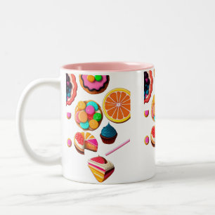 Caneca De Café Em Dois Tons "Kawaii Sweets Sip in Sweness and Cuteness
