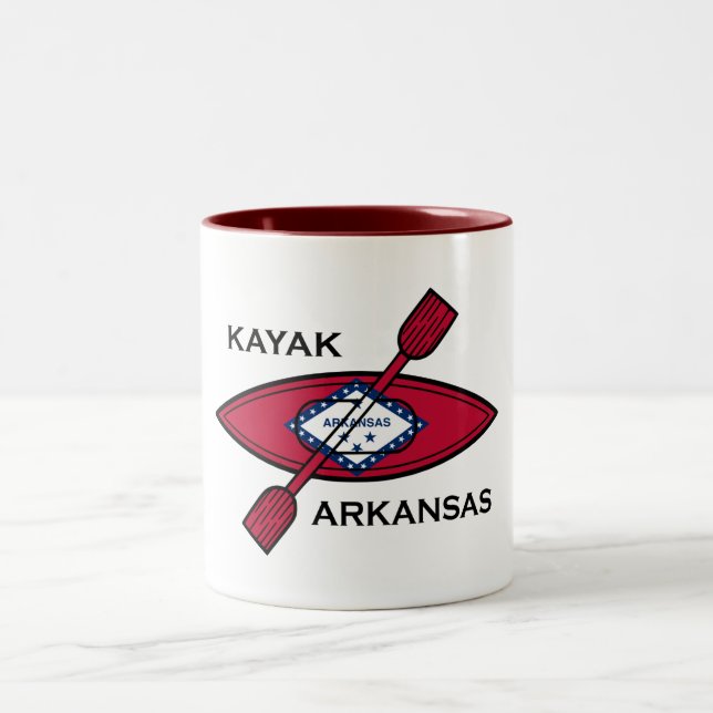Caneca De Café Em Dois Tons Kayak Arkansas Flag (Centro)