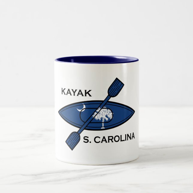 Caneca De Café Em Dois Tons Kayak Carolina Flag (Centro)