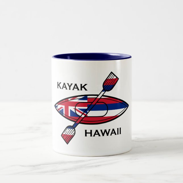 Caneca De Café Em Dois Tons Kayak Hawaii Flag (Centro)