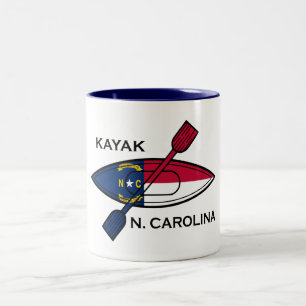 Caneca De Café Em Dois Tons Kayak North Carolina Flag