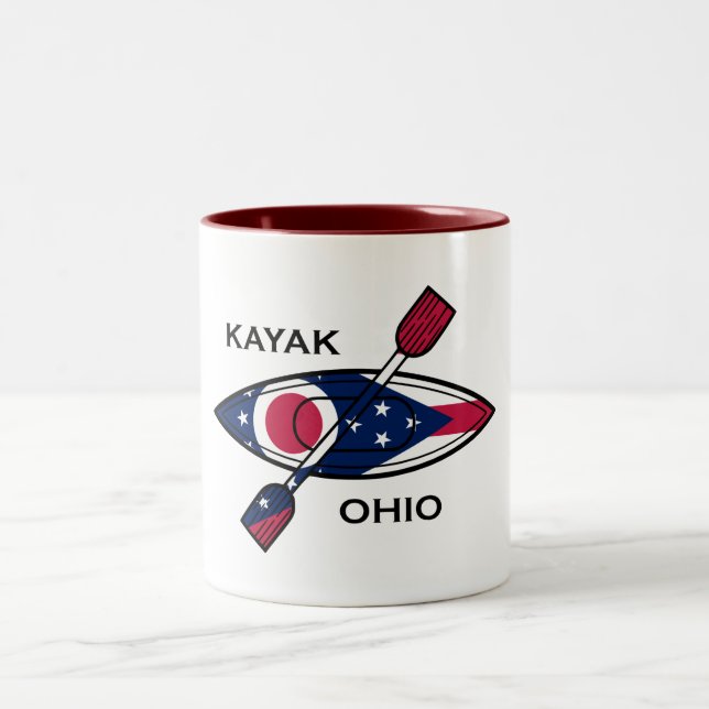 Caneca De Café Em Dois Tons Kayak Ohio Flag (Centro)