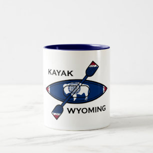 Caneca De Café Em Dois Tons Kayak Wyoming Flag