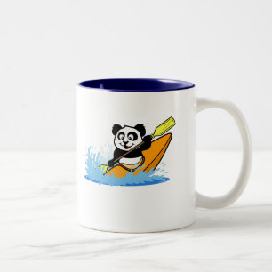 Caneca De Café Em Dois Tons Kayaking Panda