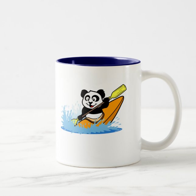 Caneca De Café Em Dois Tons Kayaking Panda (Direita)