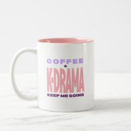 Caneca De Café Em Dois Tons Kdrama Lover Coffee Mug Gift Pink Typography