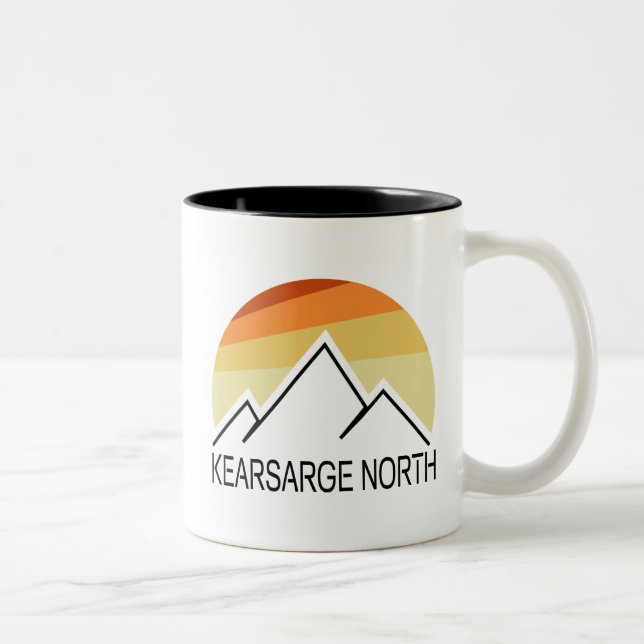 Caneca De Café Em Dois Tons Kearsarge North New Hampshire Retro (Direita)