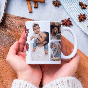 Caneca De Café Em Dois Tons Keepak de Colagem de Fotografias do Melhor Pai Nun