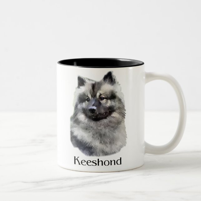 Caneca De Café Em Dois Tons Keeshond Art Gifts (Direita)