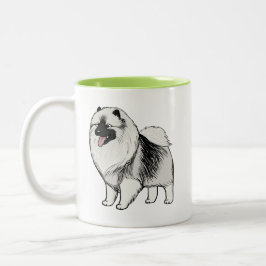 Caneca De Café Em Dois Tons Keeshond Cartoon Dog | Cute Keesie