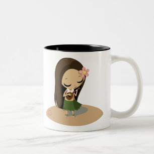 Caneca De Café Em Dois Tons Keilana a menina de Hula