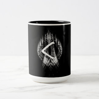 CANECA DE CAFÉ EM DOIS TONS ☼KENAZ - RUNE DA REGENERAÇÃO & DO FIRE☼
