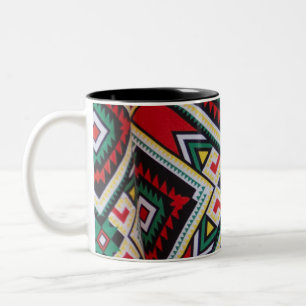 Caneca De Café Em Dois Tons Kente Geometric Tapestry