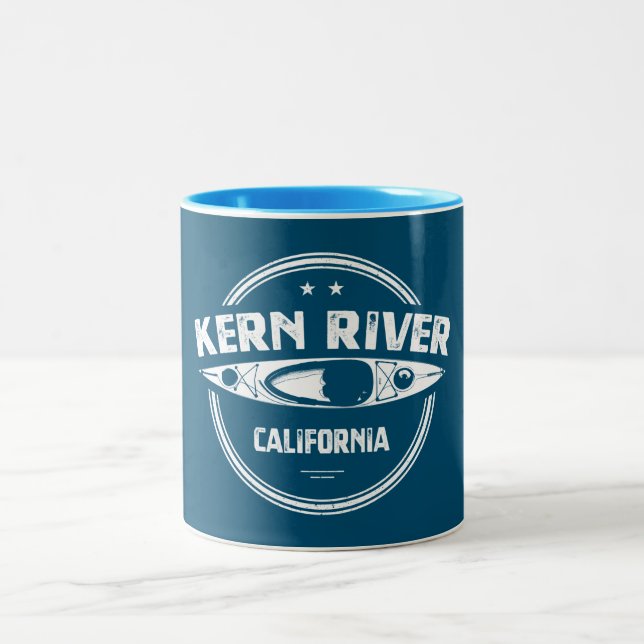 Caneca De Café Em Dois Tons Kern River California Kayaking (Centro)