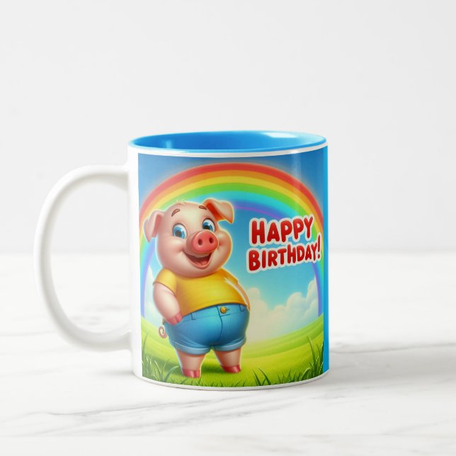 Caneca De Café Em Dois Tons Kid's Birthday Mug (Esquerda)