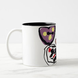 Caneca De Café Em Dois Tons King Charles Spaniel hearts 