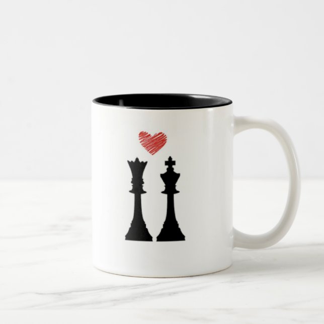 Caneca De Café Em Dois Tons King & Queen Chess Mug (Direita)