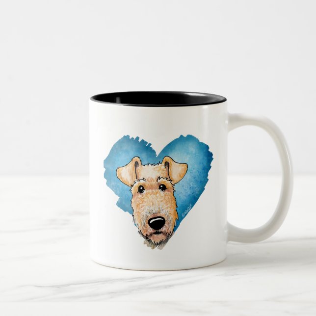 Caneca De Café Em Dois Tons KiniArt Airedale Terrier Coffee Mug (Direita)