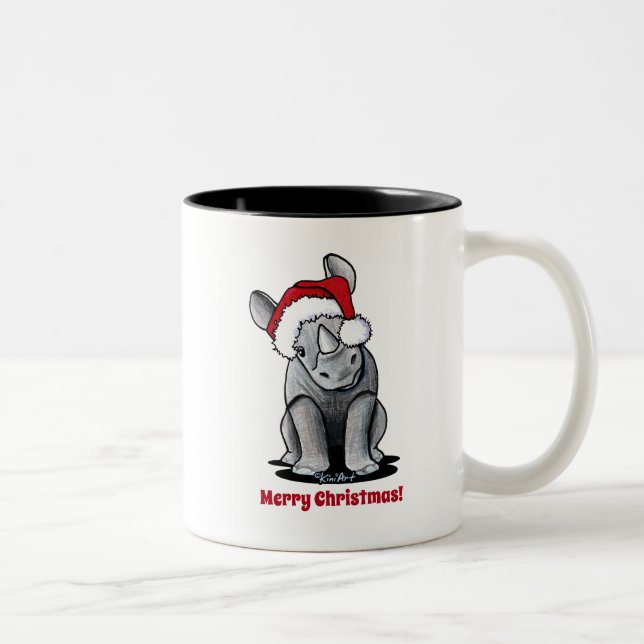 Caneca De Café Em Dois Tons KiniArt Baby Rhino (Direita)